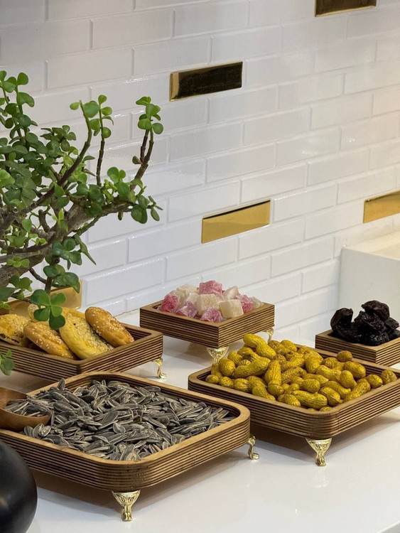 سینی پایه دار ۵ تیکه در طرح های مختلف