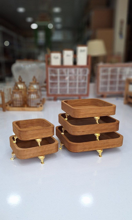 سینی پایه دار ۵ تیکه در طرح های مختلف