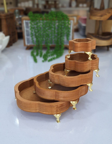 سینی پایه دار ۵ تیکه در طرح های مختلف