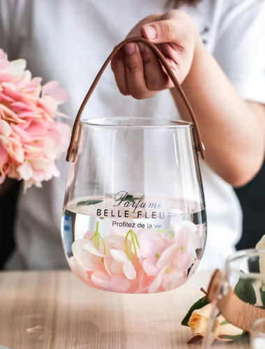 یخدان و گلدان شیشه ای روما با دسته چرمی