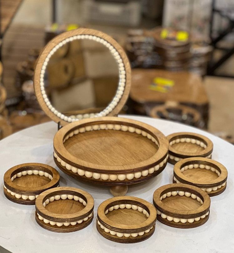 سرویس هفت سین مهره دار چوبی