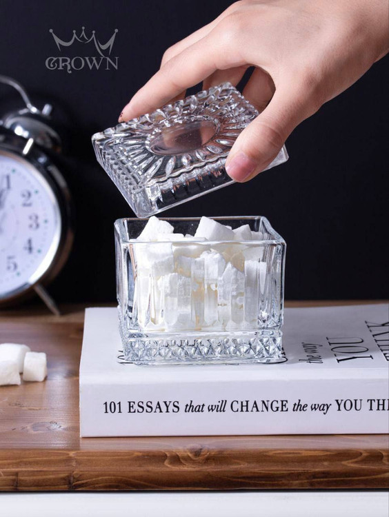 تنقلات خوری شیشه ای درب دار مربع