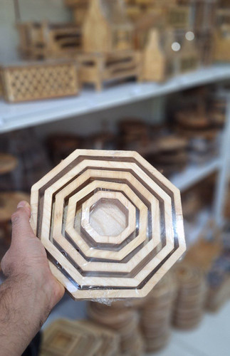 اردو خوری ۵ تیکه چند ضلعی چوبی قابل شستشو