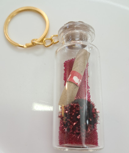 سرکلیدی بطری عشق با درب چوب پنبه