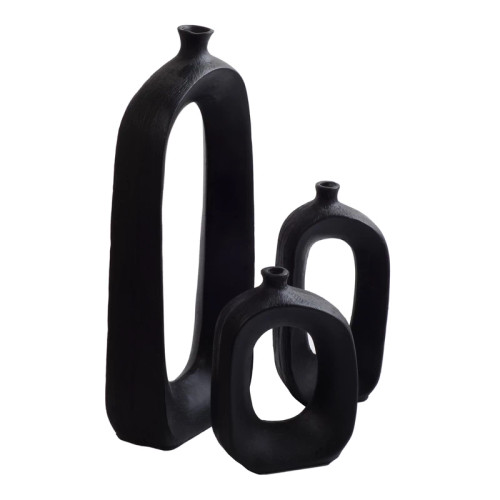 گلدان سرامیکی دکوری مدل تو خالی مجموعه سه عددی