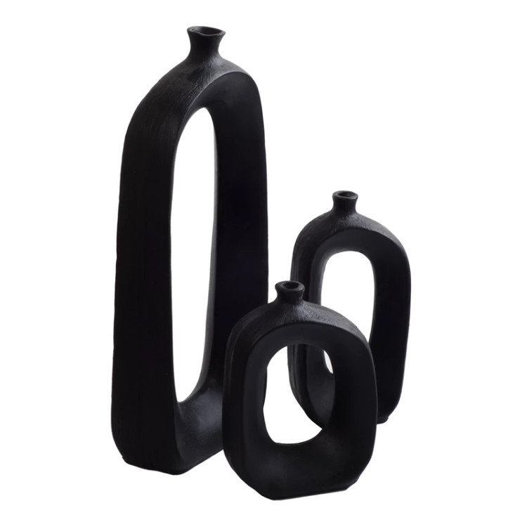 گلدان سرامیکی دکوری مدل تو خالی مجموعه سه عددی