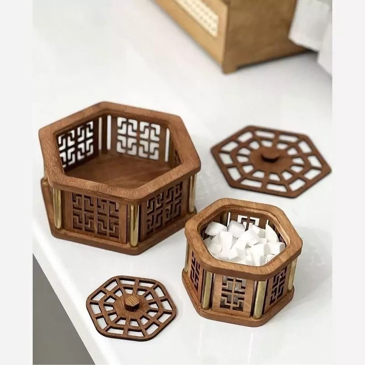 شکلات خوری مدل چوبی نرده طلایی