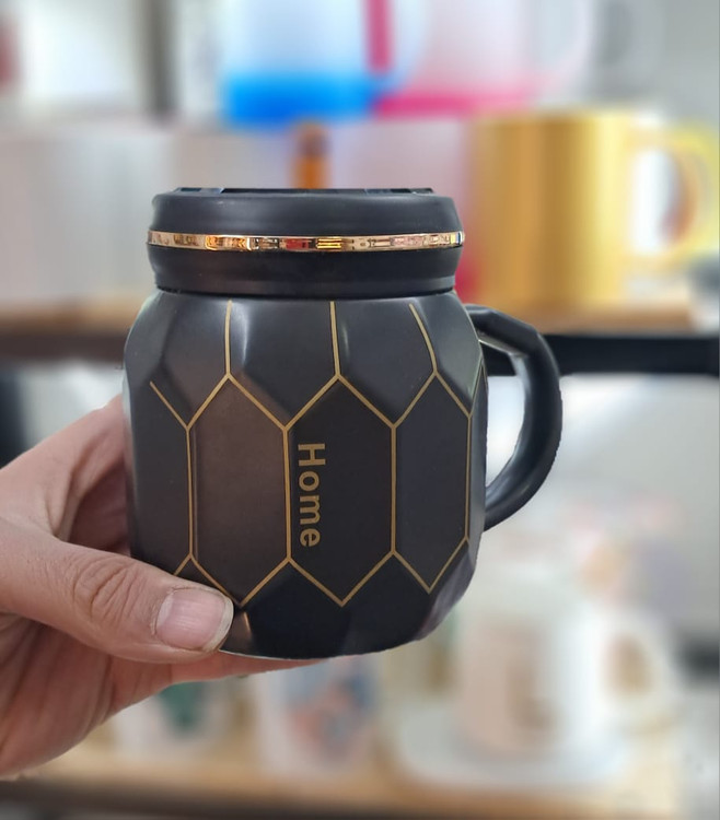 ماگ ست طرح کندو درب آئینه ای مدل Love و Home