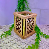 جا قاشقی مدل چوبی طرح نرده طلایی