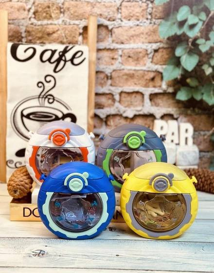 قمقمه طرح دونات نی دار بندی به همراه استیکر