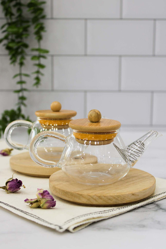 قوری زعفران درب بامبو واشردار