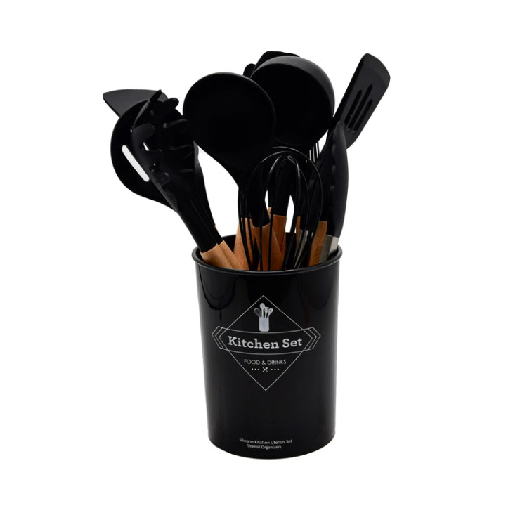 سرویس کفگیر و ملاقه 12 پارچه کیچن ست مدل سیلیکونی