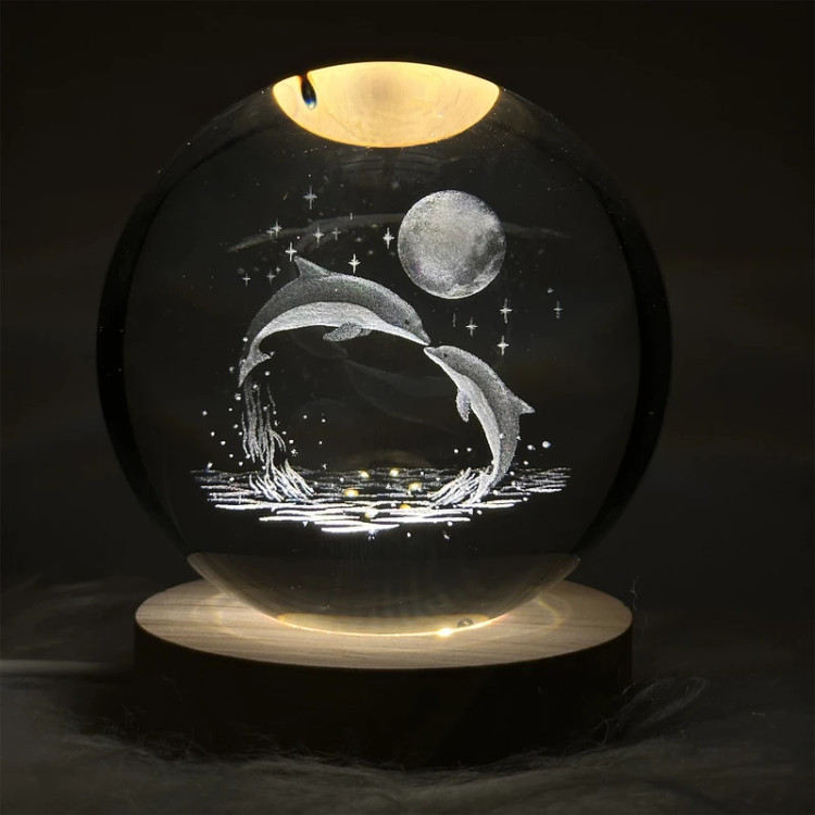 گوی شب خواب مدل دلفین و ماه عاشقانه