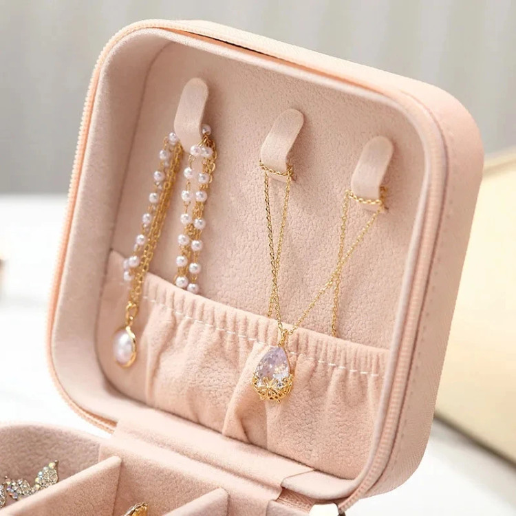 جعبه جواهرات زیپ دار پارچه ای