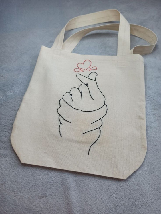 توت بگ دسته بلند طرح قلب انگشتی