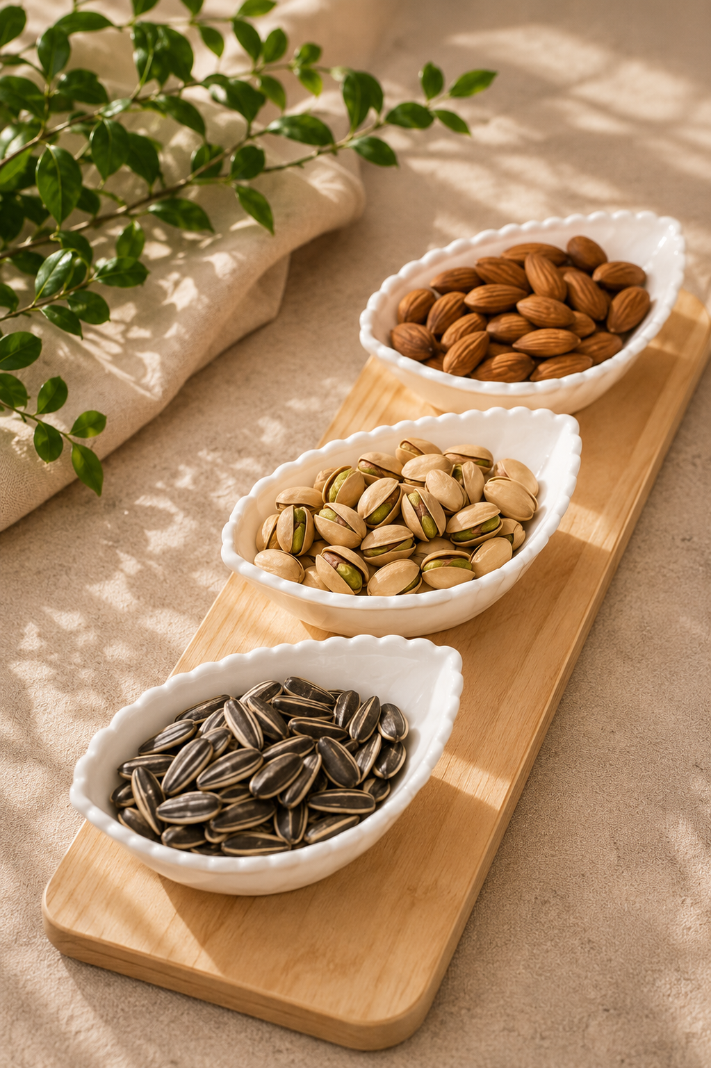 اردو خوری با زیره چوبی طرح صدف مجموعه ۴ عددی
