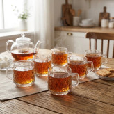 فنجان شیشه و بلور اصفهان مدل الیکا بسته ۶ عددی