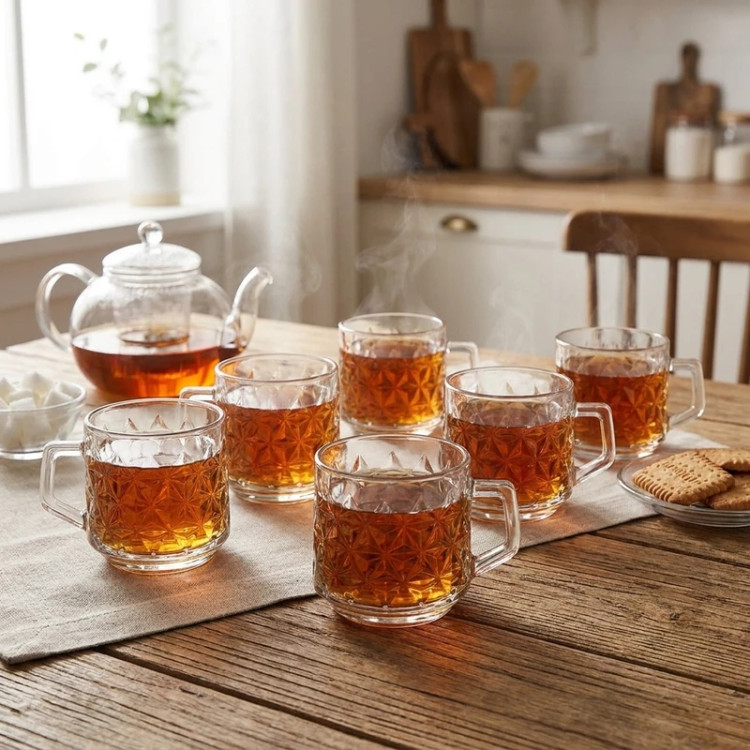 فنجان شیشه و بلور اصفهان مدل الیکا بسته ۶ عددی