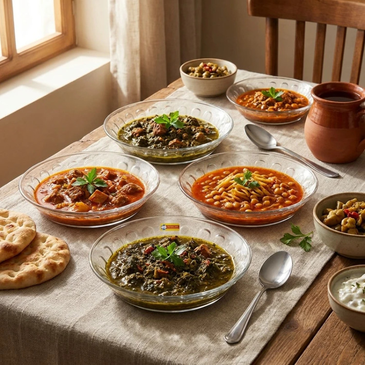 سالاد و خورش خوری گلایل برند شیشه اصفهان مجموعه ۶ عددی