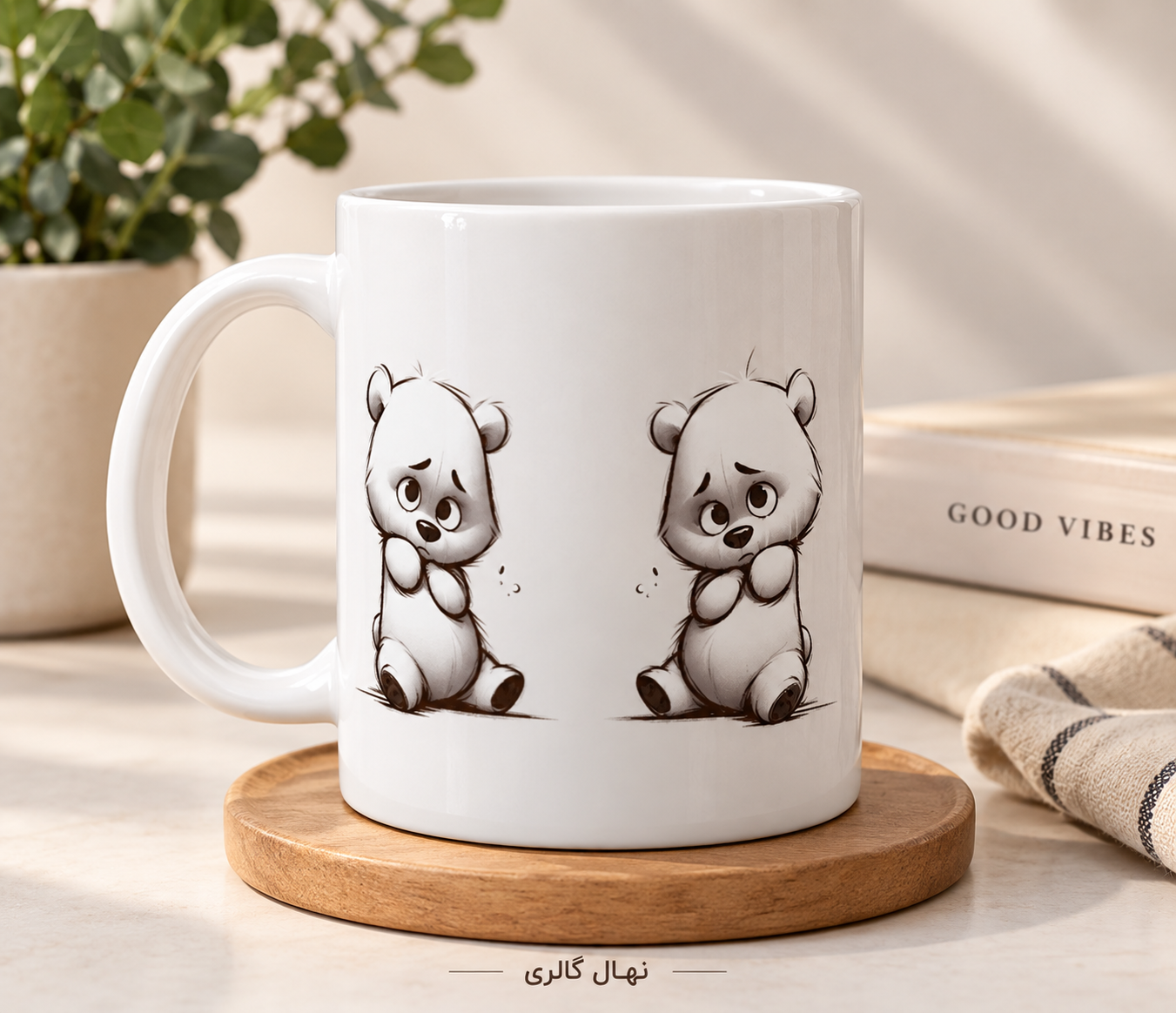 ماگ سرامیکی طرح خرس غمگین