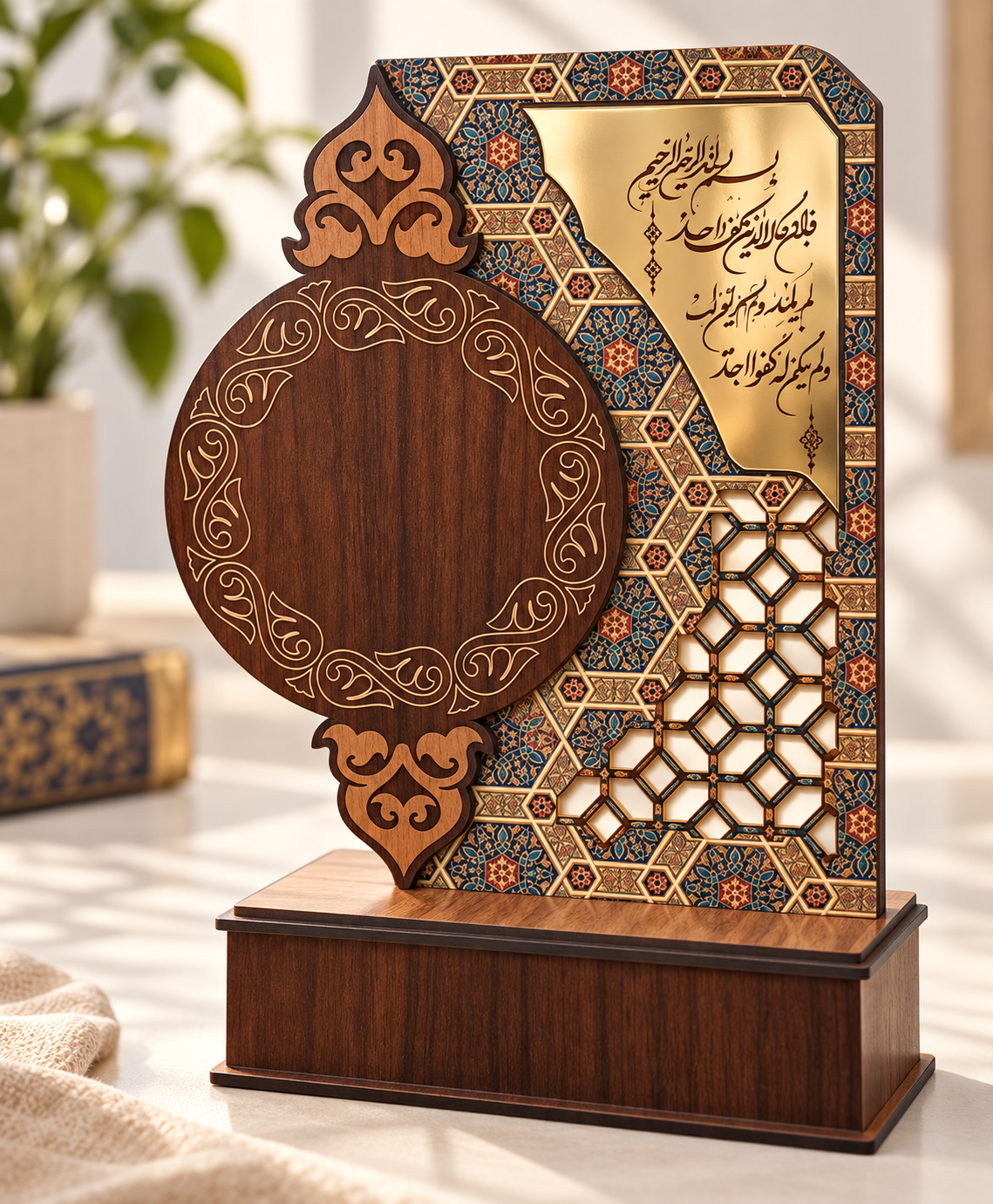 تندیس چوبی طرح "و ان یکاد"