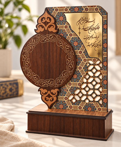 تندیس چوبی طرح "و ان یکاد"